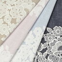 Lace × LINEN like Botanical Lace レース柄 オックス生地 約110cm幅×10cm単位計り売り | コットン プリント 手芸 手作り ハンドメイド 北欧風【数量5個から承ります】【メール便2mまで】