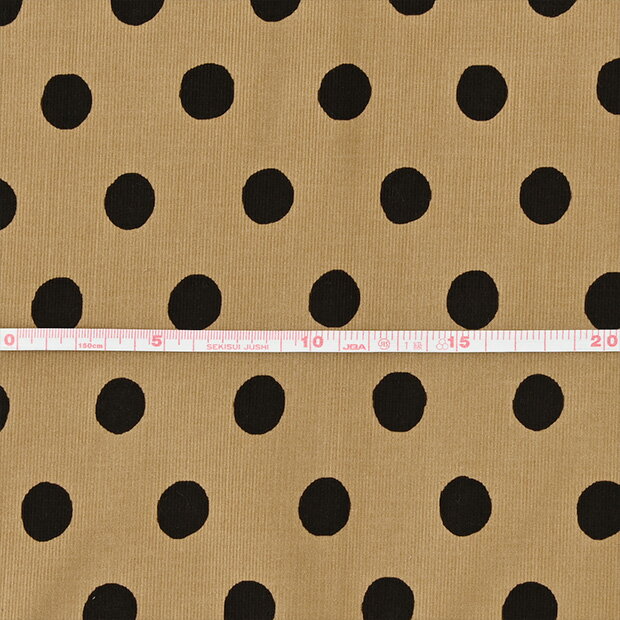 [数量5個から承ります][メール便1.5mまで]ドット柄 シャツコール コーデュロイ生地 約110cm幅×10cm単位計り売り | コットン プリント コール天 細コール 秋冬 起毛 服地 水玉 キッズ バッグ 手芸 手作り ハンドメイド co