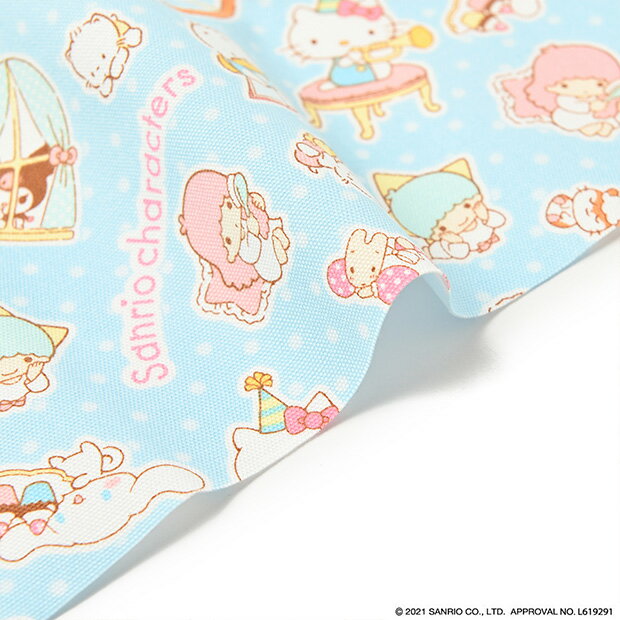 [数量5個から承ります]サンリオキャラクターズ柄 オックス生地 約110cm幅×10cm単位計り売り | コットン プリント キッズ 入園 入学 通園 通学 キャラクター 公式 日本製 手芸 手作り ハンドメイド