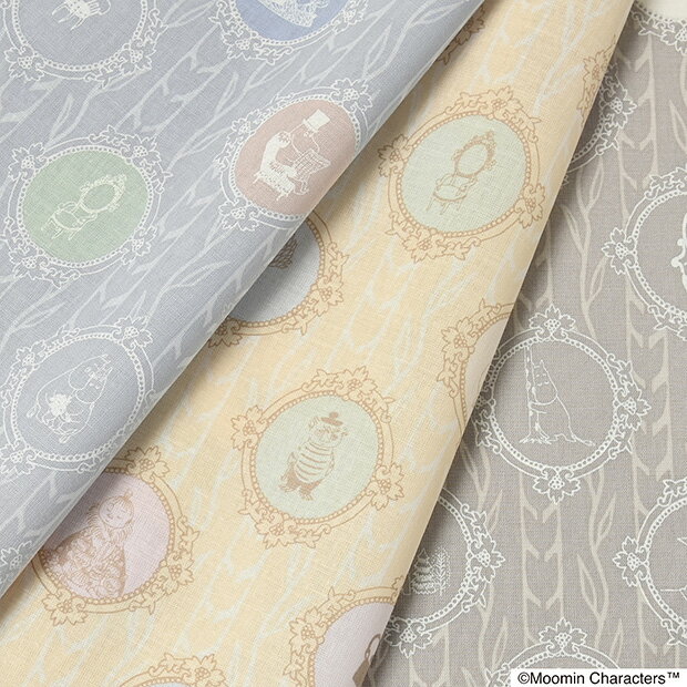 MOOMIN × 河東梨香 tona 追憶柄 綿麻シーチング生地 約106cm幅×10cm単位計り売 ...