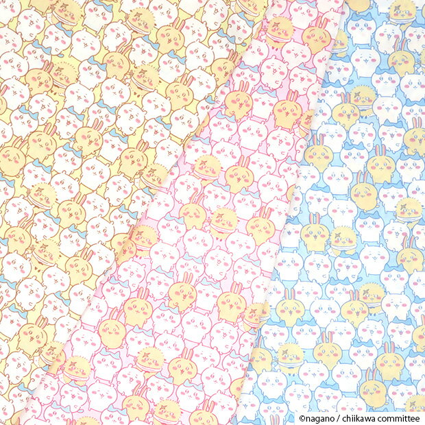 【数量5個から承ります】ちいかわ ぎっしり柄 シーチング生地 約106cm幅×10cm単位計り売り| 布 コットン プリント ナガノ 手芸 ハンドメイドのサムネイル