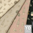 【在庫限り SALE】よしざわ窯 よしざわ窯の森柄 綿麻キャンバス生地 約110cm幅×10cm単位計り売り | 布 コットン リネン ナチュラル プリント 食器 陶器 キッチン 手芸 手作り ハンドメイド【数量5個から承ります】