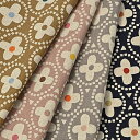 【在庫限り SALE】Le Bouquet フラワー柄 綿麻キャンバス生地 約110cm幅×10cm単位計り売り 布 コットン リネン プリント 格子 ナチュラル 北欧 生成り【数量5個から承ります】【メール便2mまで】