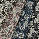 【在庫限り SALE】Linnea ラインフラワー オックス生地 約110cm幅×10cm単位計り売り | コットン プリント 手芸 手作り ハンドメイド ボタニカル フラワー【数量5個から承ります】【メール便2mまで】
