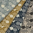 mist 猫柄 微起毛 エンジェルソフト加工 シーチング生地 約110cm幅×10cm単位計り売り | 布 コットン プリント ふんわり 秋冬 服地 エコバッグ ワンピース スカート クッションカバー ネコ柄【数量5個から承ります】【メール便3mまで】