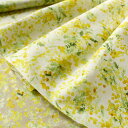 Flownny mimosa ミモザ 水彩風 総柄 ローン生地 約110cm幅×10cm単位計り売り 布 コットン プリント ナチュラル 花柄 服地 ボタニカル フラウニー 大人かわいい【数量5個から承ります】【メール便5mまで】