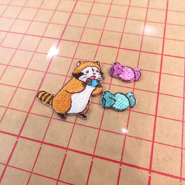 あらいぐまラスカル 刺繍ミニワッペンセット アイロン接着・シール両用タイプ ぷちぷんと | ワッペン アップリケ アイロン 刺繍 キャラクター 通園 通学 入園 入学 ハンドメイド 手芸 手作り