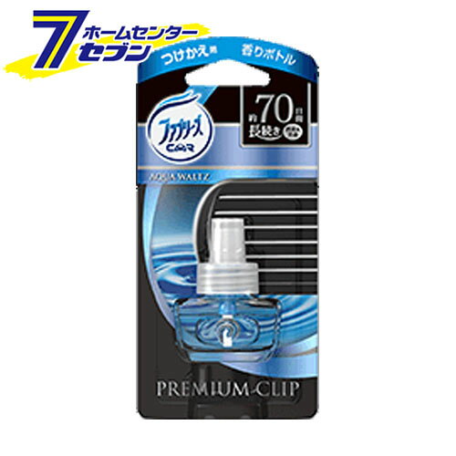 「P&G ファブリーズ プレミアムクリップ アクアワルツ つけかえ用 7ml 」は株式会社ホームセンターセブンが販売しております。メーカーP&G品名ファブリーズ プレミアムクリップ アクアワルツ つけかえ用 7ml サイズ-重量51g商品説明●車内での食べもの・体臭・エアコン・ペットのニオイをしっかり消臭した上で、香水の様にプレミアムな芳香を約70日間車内空間に長続きさせる車用消臭剤・芳香剤です。●濃密かつ深い、高級フレグランスのような香りの車用芳香＆消臭●70日間香りが長持ち●エアコン吹き出し口用●香りの強さの調整可能。■成分：香料■内容量：7ml※パッケージ、デザイン等は予告なく変更される場合があります。※画像はイメージです。商品タイトルと一致しない場合があります。《febreze 香りボトル カー用品 車用 芳香剤 消臭剤 フレグランス 香り 詰め替え 詰替》商品区分：原産国：マレーシア広告文責：株式会社ホームセンターセブンTEL：0978-33-2811