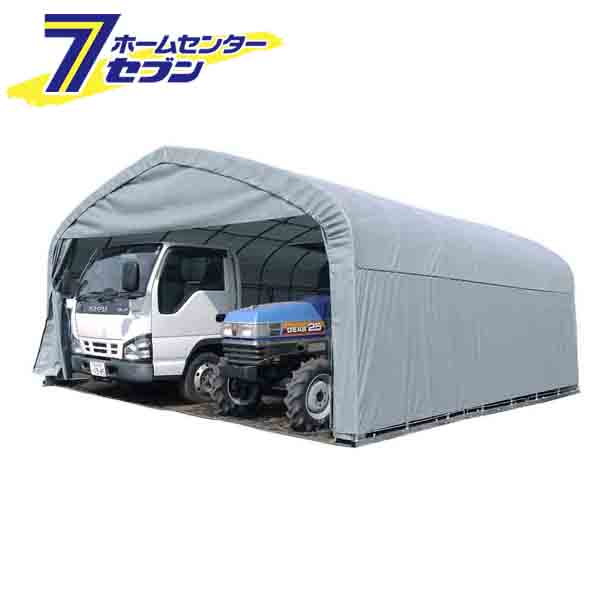 パイプ倉庫　一式　GR-308　角パイプベース式　前幕カーテン式　GR(グレー）　 GR308TSOR 南栄工業 [パイプ車庫　物置　ガレージ　防雨　防塵 gr308]