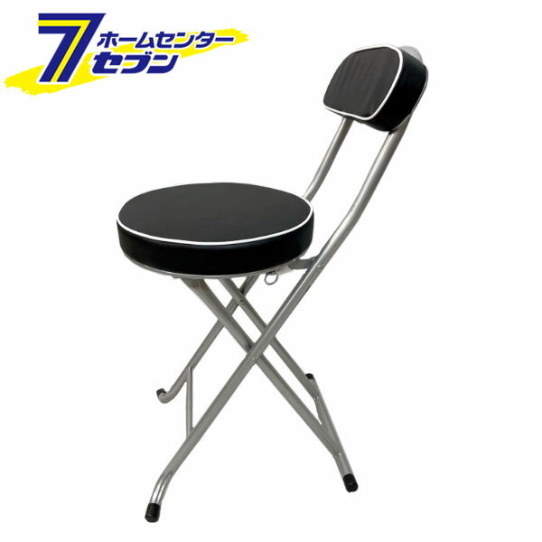厚型 折りたたみチェアー 背付 ブラック 6脚セット FC-D02 [黒 イス いす 椅子 丸イス 簡易 パイプ椅子..