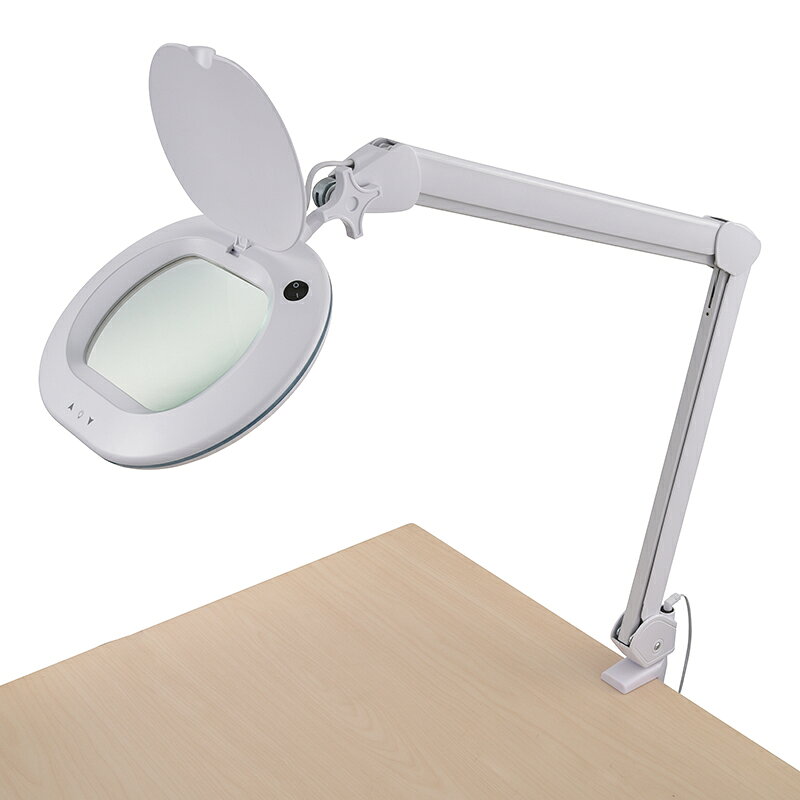 オーム電機 L-ZOOM ルーペ付きLEDアームライト08-0783 AS-L60BL-W[照明器具:ルーペ] [2]