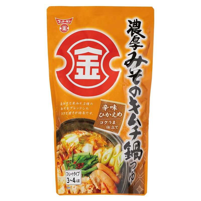 ホームセンターセブンの(まとめ買い12個) フンドーキン醤油 濃厚みそのキムチ鍋つゆ 750g [ケース販売 なべの素 鍋の素 ストレートタイプ 料理の素 辛さ控えめ マイルドタイプ]｜アングル3