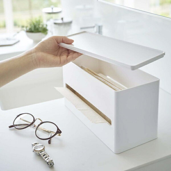 山崎実業 スマート 両面ティッシュケース (ホワイト) [ティッシュ キッチンペーパー ケース 両面 白 シンプル おしゃれ 収納 smart YAMAZAKI] [3]