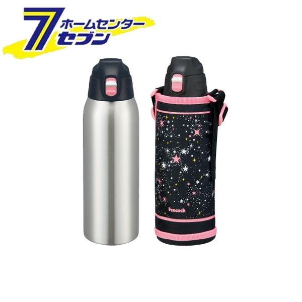 ピーコック ワンタッチストレートドリンクボトル 1000ml (ピンクスター) AJC-F102 PS [水筒 保冷 スポーツドリンク対応 魔法瓶 直飲み 洗いやすい 大容量 スポーツ アウトドア キッズ 子供 Peacock ]