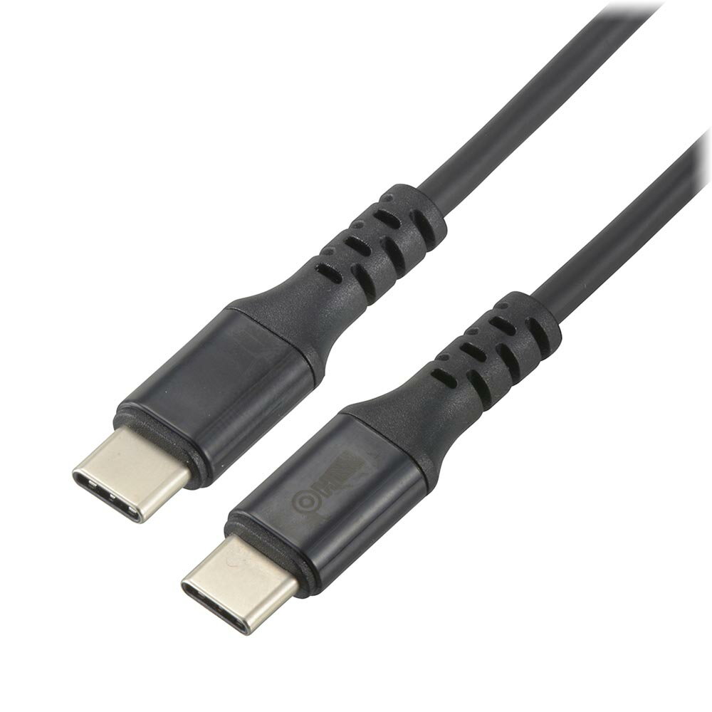 AudioComm PD対応Type-Cケーブル USB-C to USB-C 1m ブラック [品番]01-7197 SMT-L10PD-K [[パソコン・スマホ関連:USBケーブル] オーム電機]