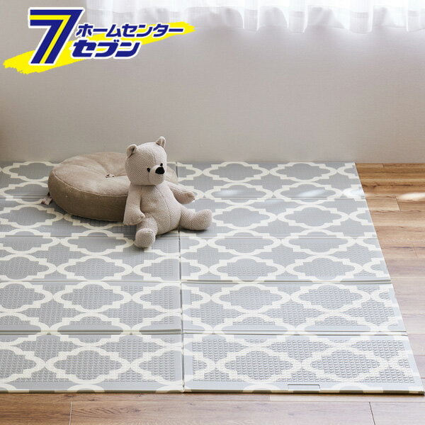 折りたためて水拭きできる プレイマット エクスモロッコ （モロッカン＆木目） 148x196cm 600010801 萩原 [ベビーマット クッションマット 防音対策 リバーシブル 両面 撥水 はっ水 折りたたみマット 子ども 子供 ]のサムネイル