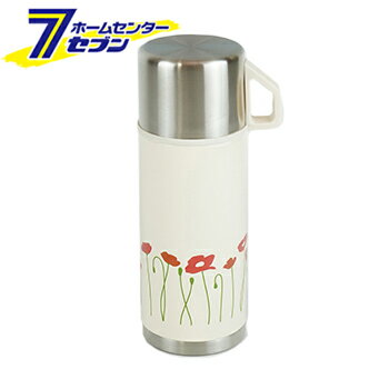 コップ付きボトル 350ml ポピー RH-1712 [保冷 保温 水筒 マグボトル ワンプッシュ 