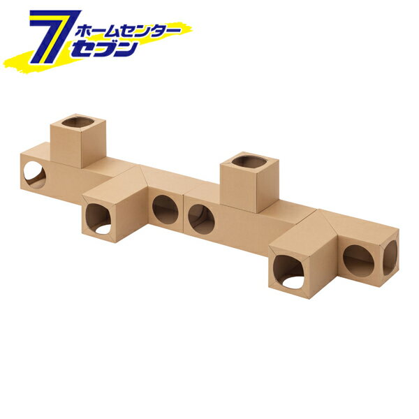 猫用おもちゃ ねこねこトンネル L字+T字セット 日本製 P-NTT [猫の遊び場 段ボール アイリスオーヤマ]