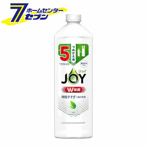 ジョイ W除菌 食器用洗剤 緑茶 詰め替え (670ml) [台所洗剤 キッチン 食器洗い 除菌 P&G]