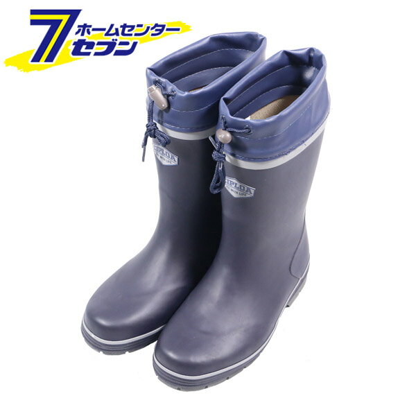 婦人長靴 履き口カバー紐付き ブーツ ネイビー (M) 22.5~23.0cm LB-565 [作業長靴 作業ブーツ 長靴 吸汗速乾 畑 農作業 水産 防水 コーコス信岡 CO-COS]