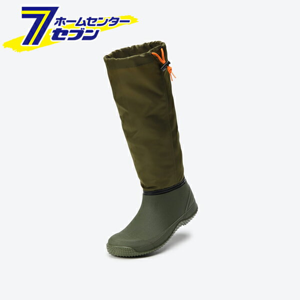 防水ブーツ 作業長靴 軽量 履き口紐付き カーキ 23.0cm マンダム #60 [作業靴 作業ブーツ 防水 長靴 畑..