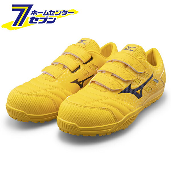 ミズノ オールマイティ ワークシューズ 28cm イエロー×ネイビー TDII 22 L F1GA230145280 [ワーキング スニーカー 作業靴 ユニセックス ローカット ベルト靴 軽量 ]
