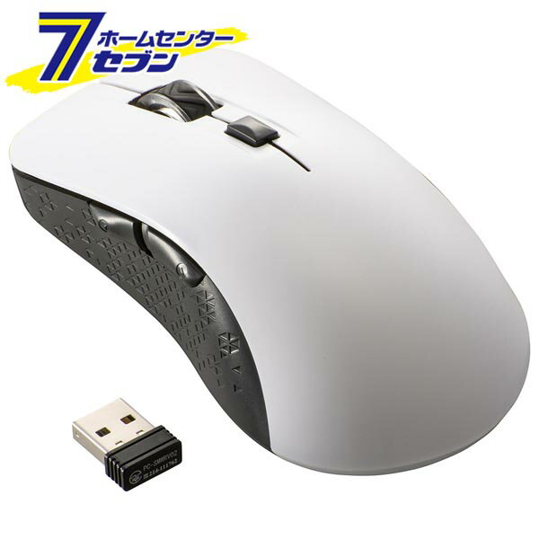静音ワイヤレスマウス BlueLED Lサイズ 抗菌 ホワイト [品番]01-3983 PC-SMW21BS5LR-W [[パソコン・スマホ関連:マウス] オーム電機]
