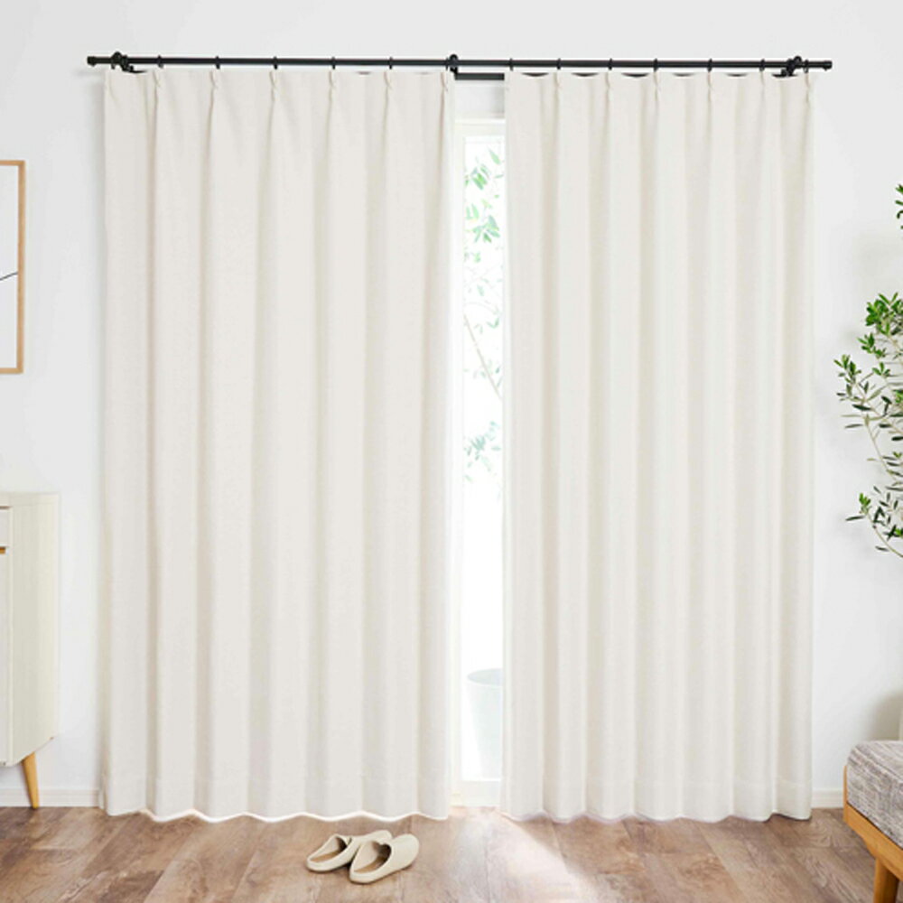 遮光カーテン 1級遮光 高断熱 カーテン マカロン 無地 アイボリー 幅100x丈205cm 2枚組 クレアール [ニュアンスカラー くすみカラー やわらかいカーテン シンプル 節電 日焼け防止 断熱 遮熱 ]