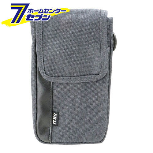 SK11 スマホケース ダークグレー STP-SP-1DG [小物入れ ポーチ 携帯用品 フラップ ベルト通し D環 カラビナ 藤原産業]