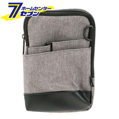 SK11 スマホケース グレー STP-SP-13G [小物入れ ポーチ 携帯用品 ファスナー ベルト通し D環 カラビナ 藤原産業]