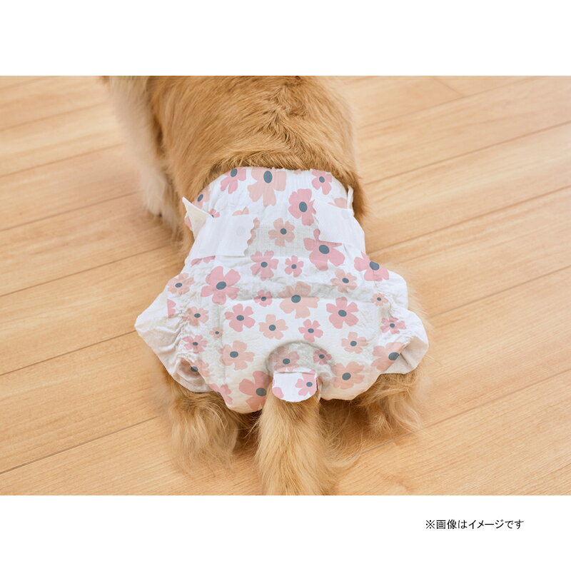 ホームセンターセブンのペット用オムツ ピタフィット 女の子用 S 36枚入 NPD-S36 アイリスオーヤマ [犬用 猫用 お知らせライン ぴったりフィット 花柄]｜アングル3