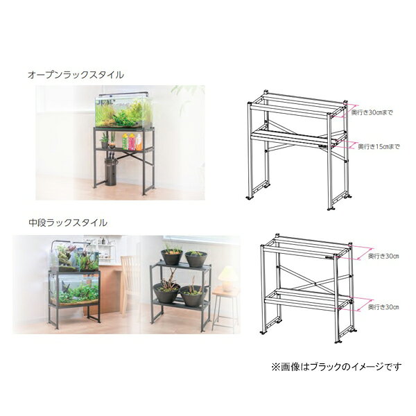 ホームセンターセブンのスリムラック 6030 ホワイト 寿工芸 [水槽台 棚 スチールラック オープンラック 防振性]｜アングル3