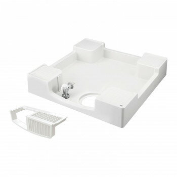 テクノテック 洗濯機用給水栓付防水パン フォーセットパン TPF640-CW2-G1 専用ガード1枚付 ニューホワ..