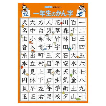 KUMON　くもん　紙製　学習ポスター　一年生のかん字　GP-51　2歳以上のサムネイル
