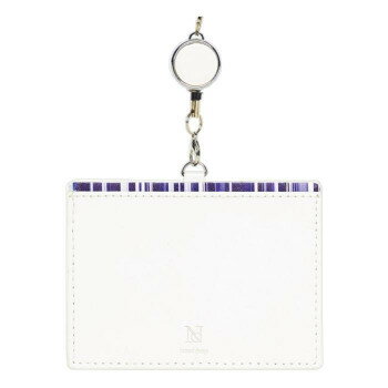 Synthetic Leather - アクセントボーダー IDカードホルダー IDC-ACB07 ホワイト×ブルー【メーカー直送：代金引換不可：同梱不可】【北海道・沖縄・離島は配達不可】