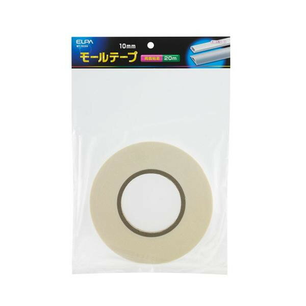 ※パッケージ、デザイン等は予告なく変更される場合があります。※画像はイメージです。商品タイトルと一致しない場合があります。ゴム系発泡体にアクリル系粘着剤を塗布しておりますので、凹凸面への追随性・保持力に優れています。サイズ幅10mm×全長20m個装サイズ：31×20×2cm重量個装重量：146g仕様壁面用(両面粘着)製造国日本広告文責:株式会社ホームセンターセブンTEL:0978-33-2811※パッケージ、デザイン等は予告なく変更される場合があります。※画像はイメージです。商品タイトルと一致しない場合があります。モールを壁面に貼り付ける際に使用します。ゴム系発泡体にアクリル系粘着剤を塗布しておりますので、凹凸面への追随性・保持力に優れています。fk094igrjs