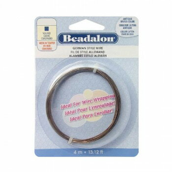 Beadalon(ビーダロン) スクエアワイヤー アンティークブラス 0.81mm×2m 20【配送方法:メール便/同梱不可/代引不可/日時指定不可】【北海道・沖縄・離島は配達不可】