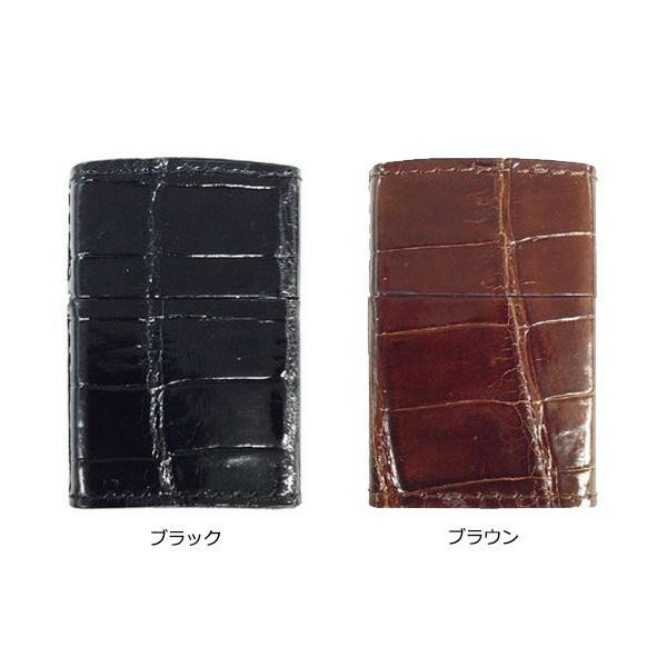 ZIPPO　革巻 クロコダイル　ブラウン【配送方法:メール便/同梱不可/代引不可/日時指定不可】【北海道・沖縄・離島は配達不可】