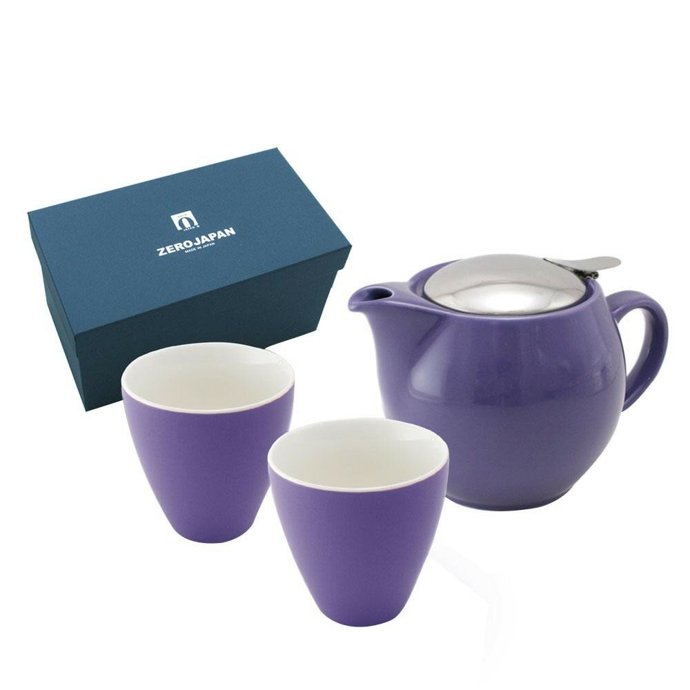 ZERO JAPAN ユニバーサルティーポット3人用+ティーカップトール×2 ZG-002 EG・エッグプラント【メーカー直送：代金引換不可：同梱不可】【北海道・沖縄・離島は配達不可】