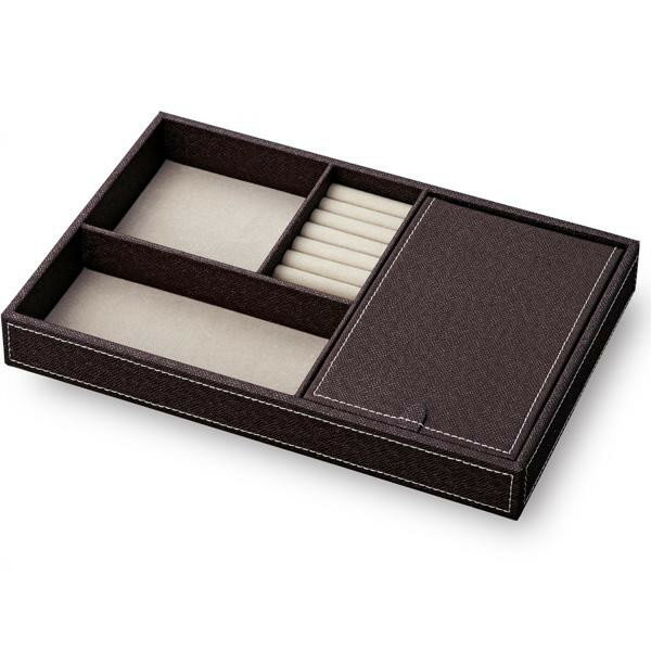 ユーパワー LEATHER STYLE マルチ レザートレー Lサイズ ミラー付 ブラウン MB-03512【メーカー直送：代金引換不可：同梱不可】【北海道・沖縄・離島は配達不可】