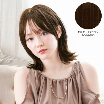 プリシラ 帽子ウィッグ -Relax- 外ハネボブ 耐熱ダークブラウン BO-04-TDB【メーカー直送：代金引換不可：同梱不可】【北海道・沖縄・離島は配達不可】