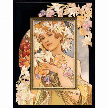 ユーパワー ビッグアートS ミュシャ「フラワー」 BA-04019【メーカー直送：代金引換不可：同梱不可】【北海道・沖縄・離島は配達不可】