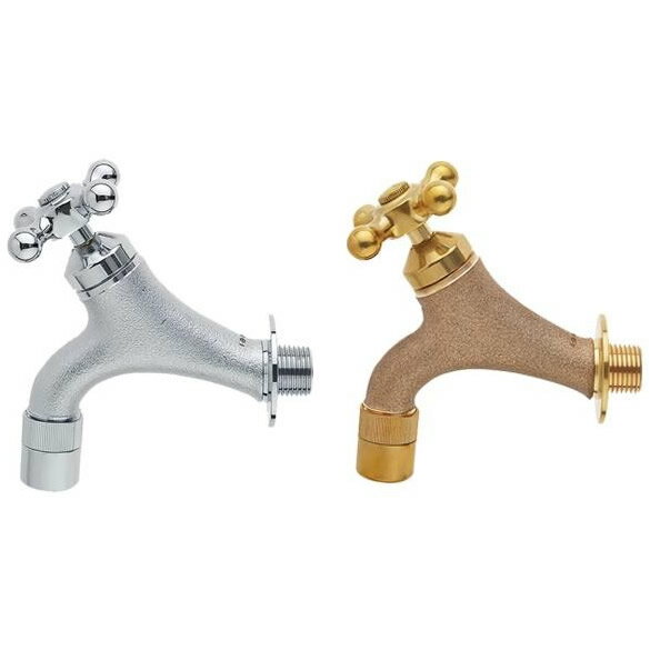 三栄水栓 SANEI ガーデン水栓 クロスハンドル　ゴールド・Y1810YB-13【メーカー直送：代金引換不可：同..