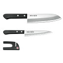 燕熟の技 三徳包丁 165mm & ペティナイフ 135mm & ミニ砥ぎ器 EJH-400【メーカー直送:代金引換不可:同梱不可】【北海道・沖縄・離島は配達不...