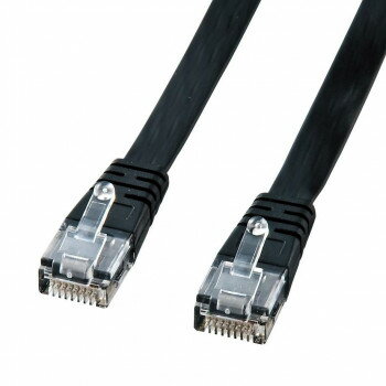 サンワサプライ UTPエンハンスドカテゴリ5より線フラットケーブル ブラック 3m LA-FL5-03K【メーカー直送:代金引換不可:同梱不可】【北海道・沖縄・離島は配達不可】