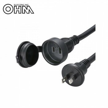 OHM フタ付作業用延長コード 1個口 10m 黒 HS-EW1100F3-K【メーカー直送：代金引換不可：同梱不可】【北海道・沖縄・離島は配達不可】