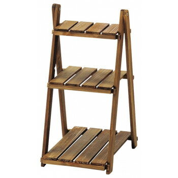 ガーデンウッド シダー花台3段 ブラウン CW-023BR【メーカー直送：代金引換不可：同梱不可】【北海道・沖縄・離島は配達不可】