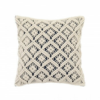 クッションカバー マクラメ コネクト デニム 14222883278【メーカー直送：代金引換不可：同梱不可】【北海道・沖縄・離島は配達不可】