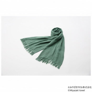 みやざきタオル 今治ショール スラブ 180cm×70cm No.3 モスグリーン【メーカー直送：代金引換不可：同梱不可】【北海道・沖縄・離島は配達不可】