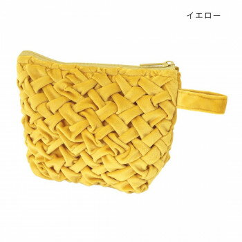 スモッキングベルベットポーチ イエロー 14223000388【配送方法:メール便/同梱不可/代引不可/日時指定不可】【北海道・沖縄・離島は配達不可】